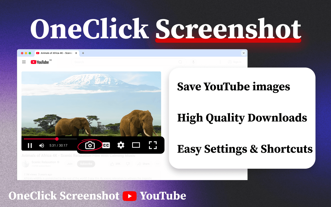 OneClick Screenshot YouTube